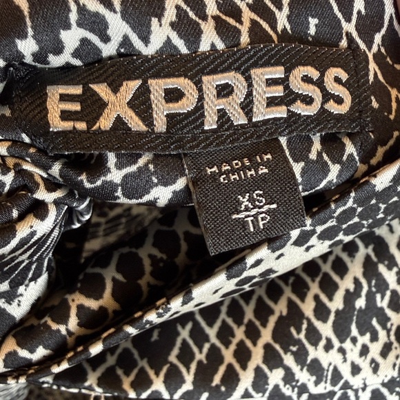 Express Snake Print Gold Chain Halter Top Handkerchief Hem Tie Back. Size XS - Picture 2 of 9